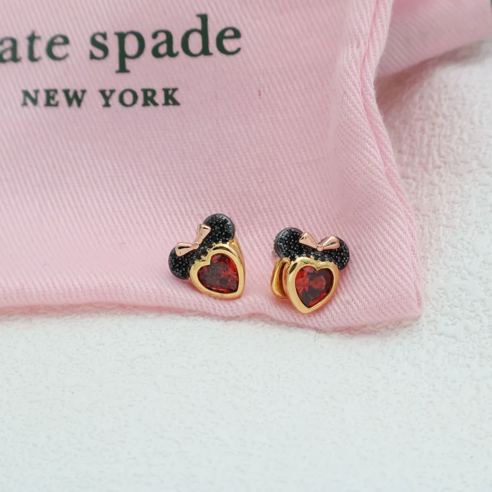 Kate Spade Disney Minnie Mouse Gold Earrings Gold NEW